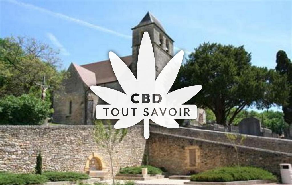 Village à Marnac avec feuille Cannabis CBD