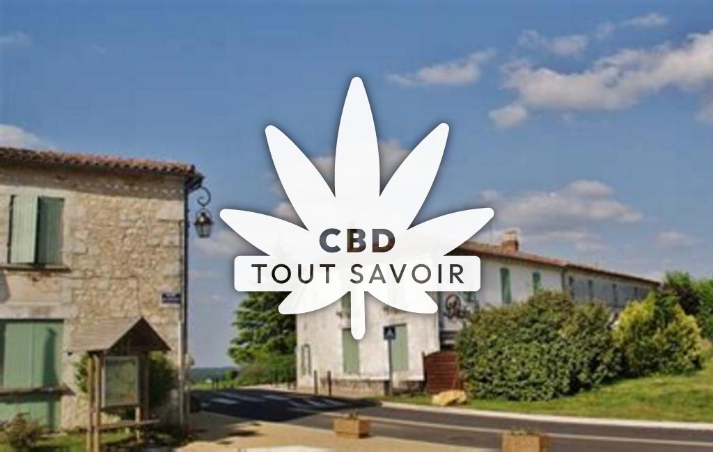 Village à Montazeau avec feuille Cannabis CBD
