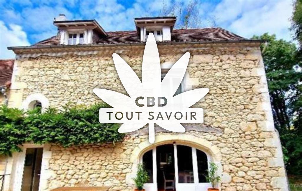 Village à Montcaret avec feuille Cannabis CBD