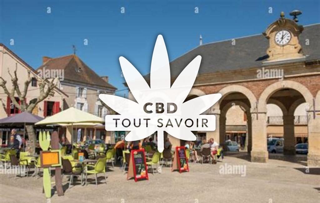 Village à Nastringues avec feuille Cannabis CBD