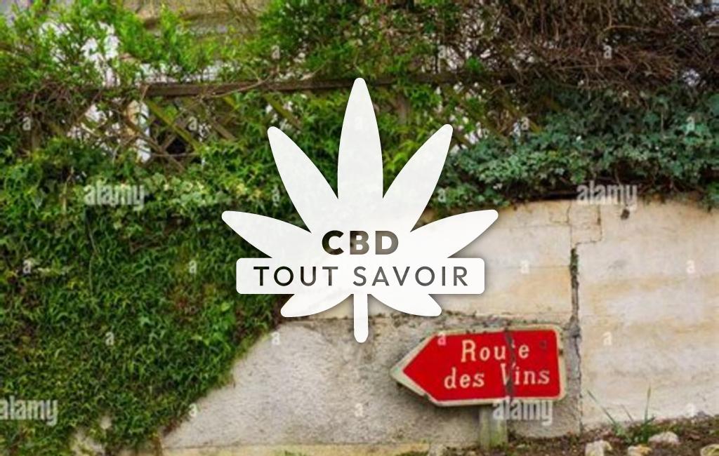 Village à Cuneges avec feuille Cannabis CBD