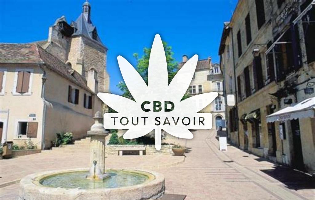 Village à Monbazillac avec feuille Cannabis CBD