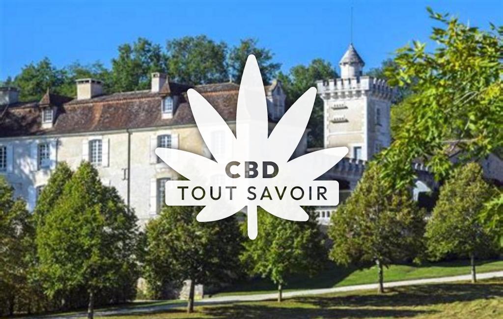 Village à Monestier avec feuille Cannabis CBD