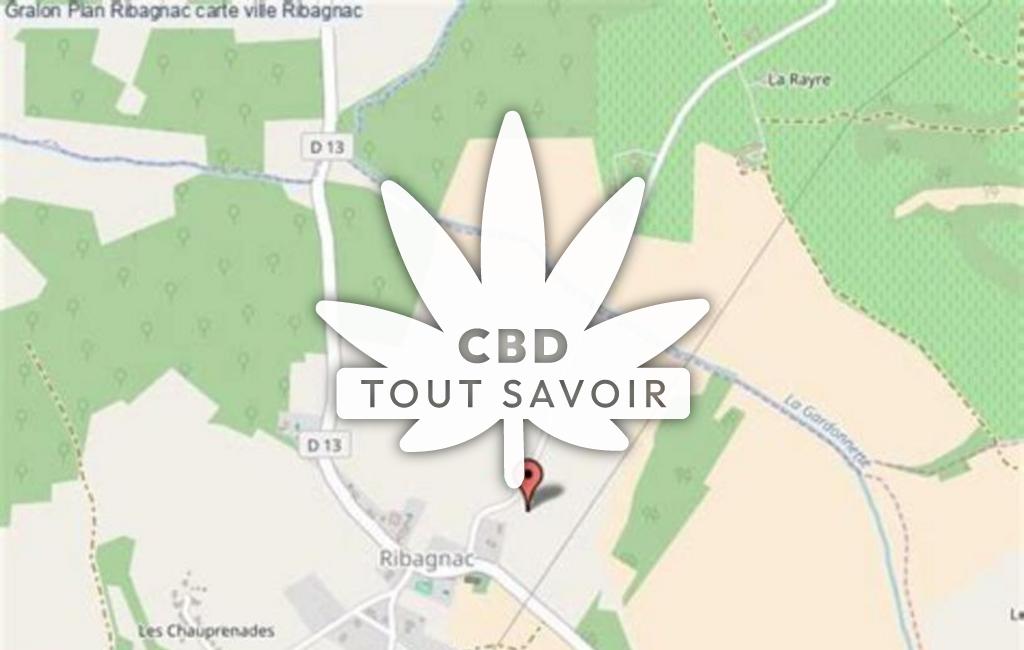 Village à Ribagnac avec feuille Cannabis CBD