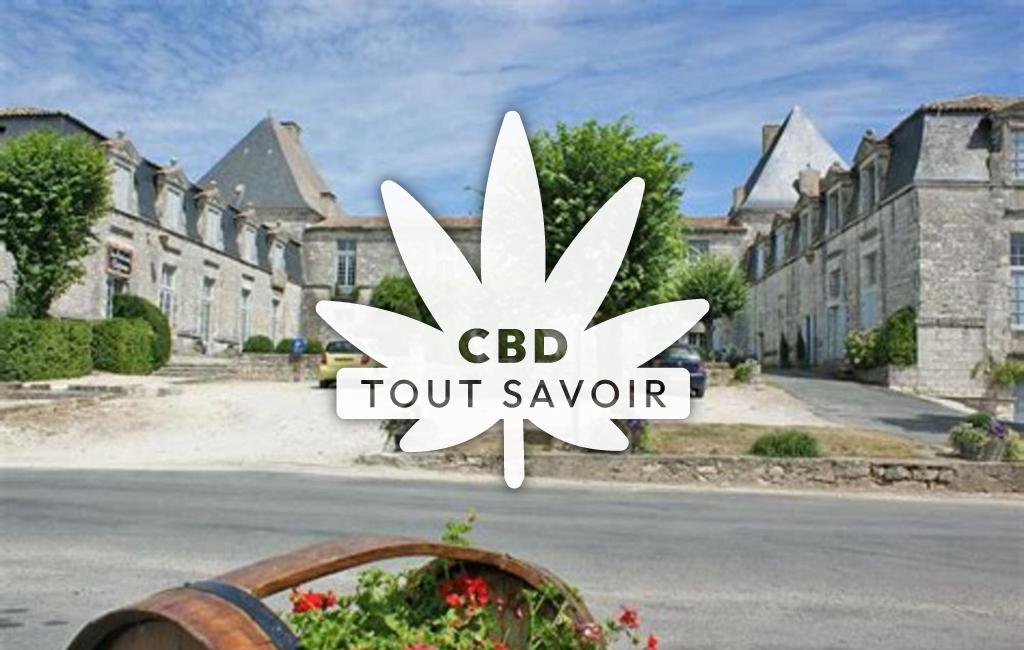 Village à Saussignac avec feuille Cannabis CBD