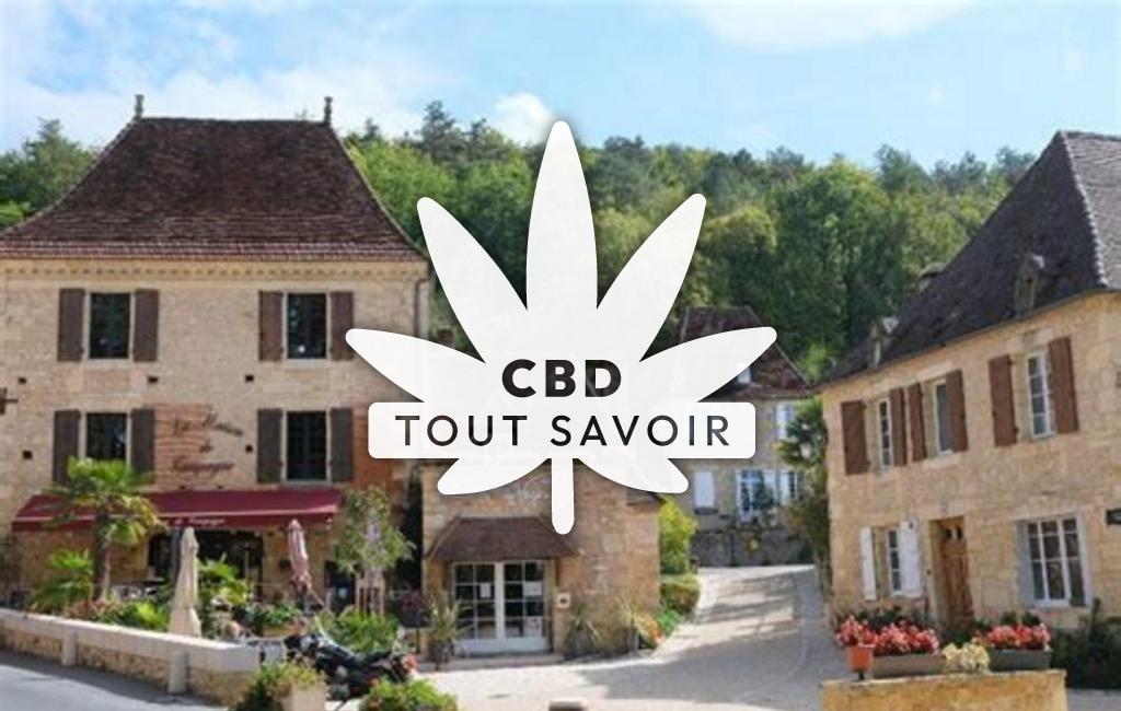 Village à Campagne avec feuille Cannabis CBD