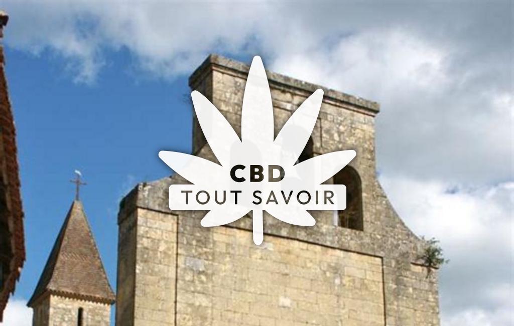 Village à Aubas avec feuille Cannabis CBD