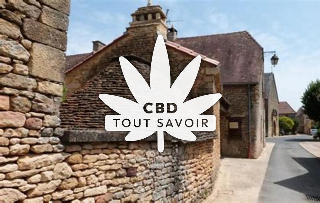 Village à La-Chapelle-Aubareil avec feuille Cannabis CBD