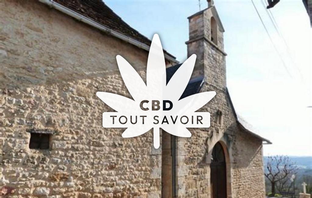 Village à Les-Farges avec feuille Cannabis CBD