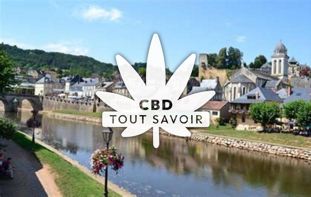 Village à Montignac-Lascaux avec feuille Cannabis CBD