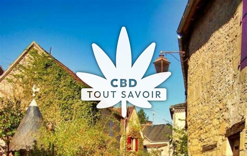 Village à Saint-Leon-sur-Vezere avec feuille Cannabis CBD