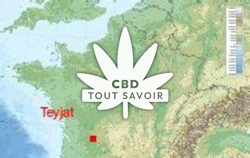 Village à Teyjat avec feuille Cannabis CBD