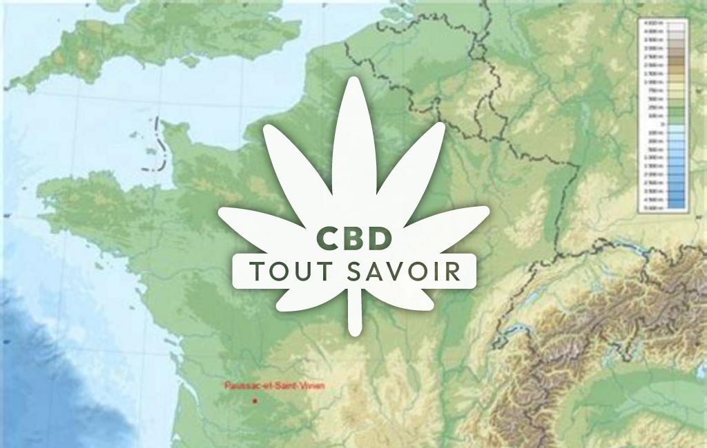 Village à Paussac-Et-Saint-Vivien avec feuille Cannabis CBD