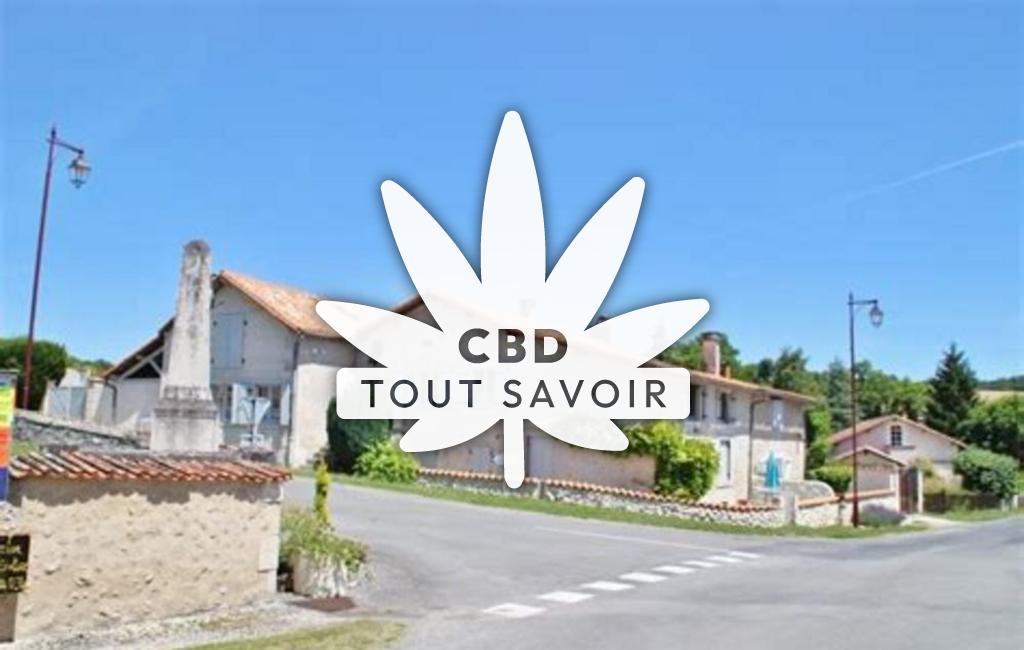Village à Bouteilles-Saint-Sebastien avec feuille Cannabis CBD