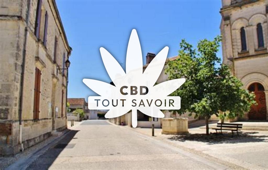 Village à Gout-Rossignol avec feuille Cannabis CBD