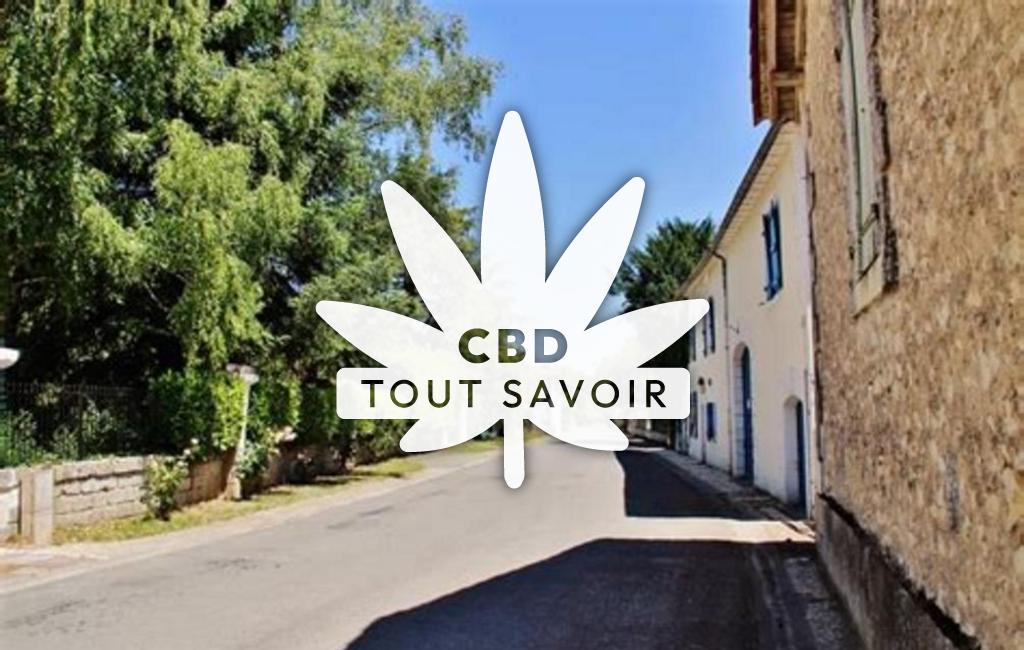 Village à La-Chapelle-Gresignac avec feuille Cannabis CBD