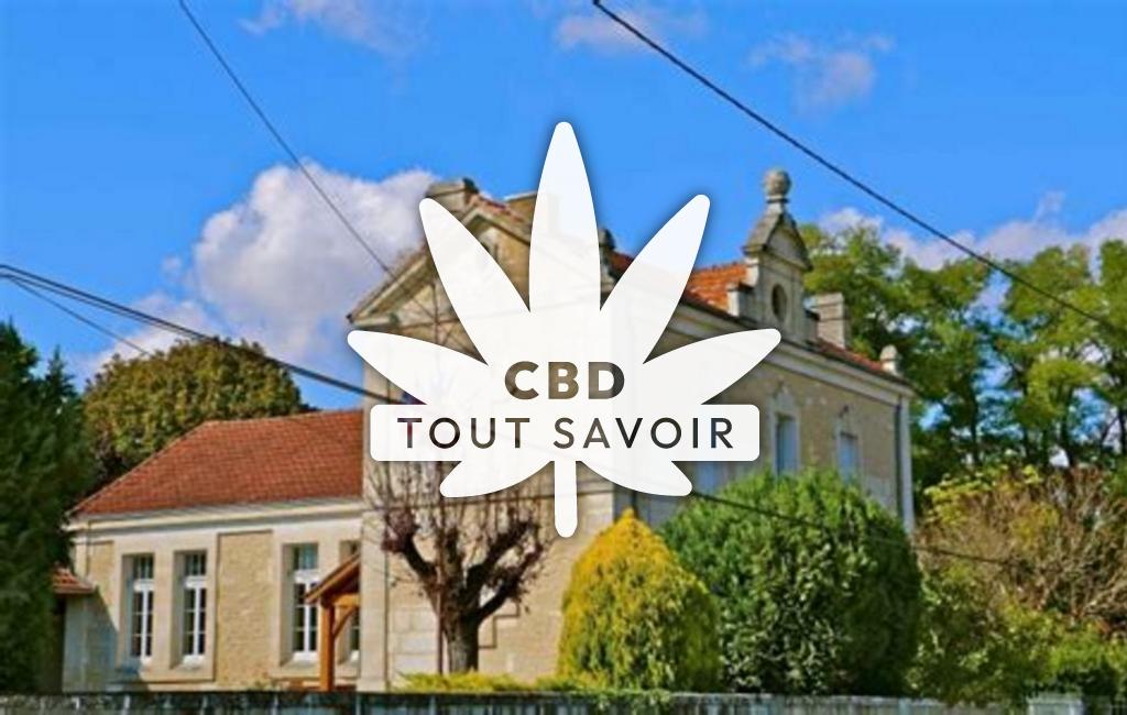 Village à La-Chapelle-Montabourlet avec feuille Cannabis CBD