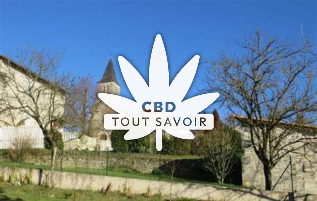 Village à Nanteuil-Auriac-de-Bourzac avec feuille Cannabis CBD