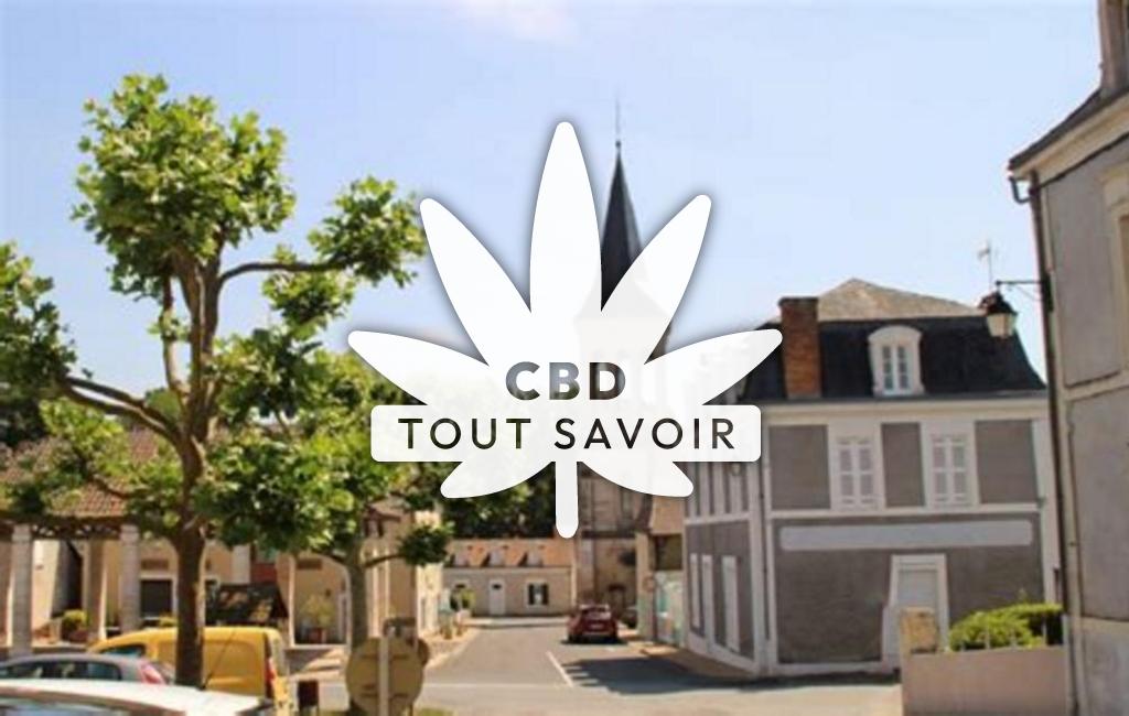 Village à Saint-Pierre-de-Chignac avec feuille Cannabis CBD
