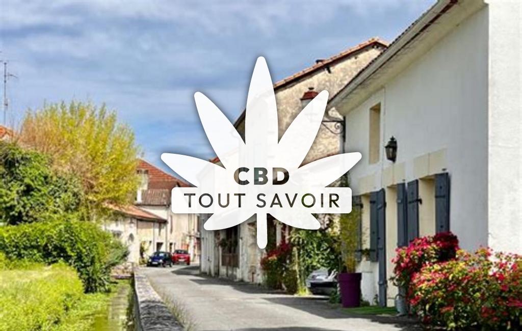 Village à Mareuil-en-Perigord avec feuille Cannabis CBD