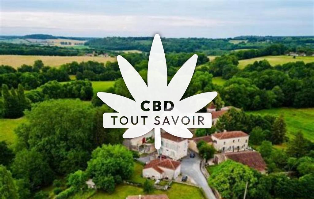 Village à Sainte-Croix-de-Mareuil avec feuille Cannabis CBD