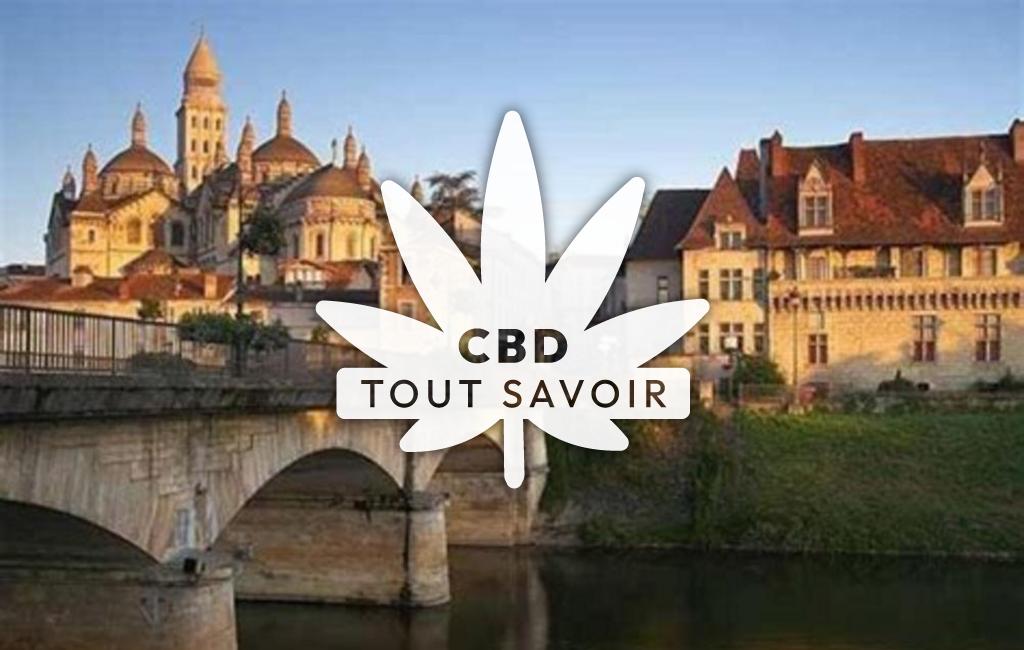 Village à Bussac avec feuille Cannabis CBD