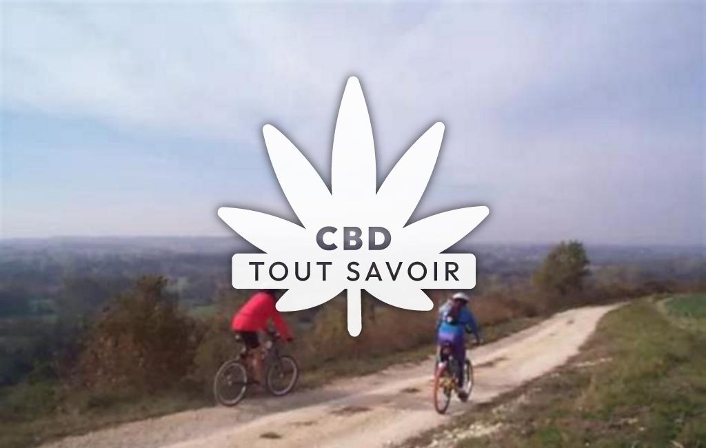 Village à Montagrier avec feuille Cannabis CBD