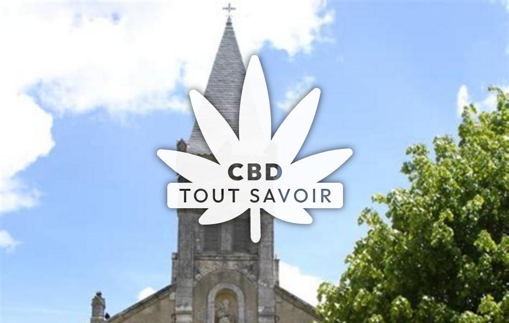 Village à Eglise-Neuve-de-Vergt avec feuille Cannabis CBD