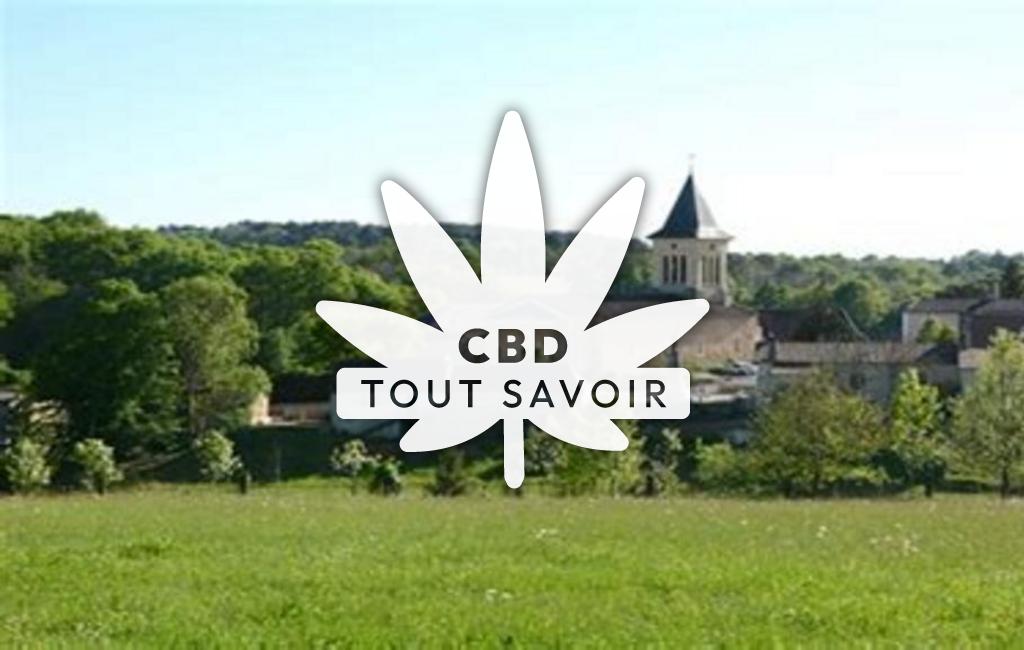 Village à Lacropte avec feuille Cannabis CBD