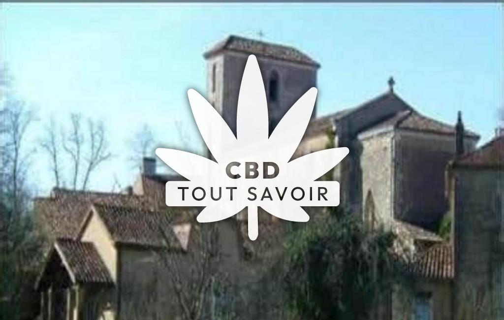 Village à Saint-Mayme-de-Pereyrol avec feuille Cannabis CBD