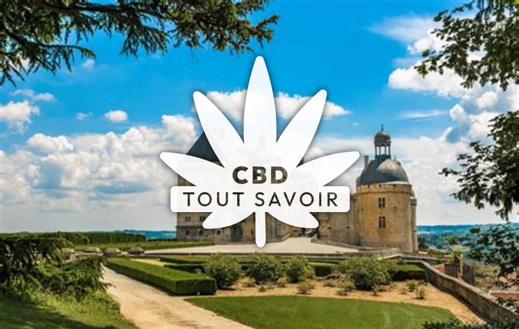 Village à Hautefort avec feuille Cannabis CBD