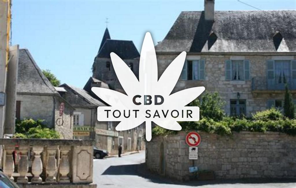 Village à Tourtoirac avec feuille Cannabis CBD