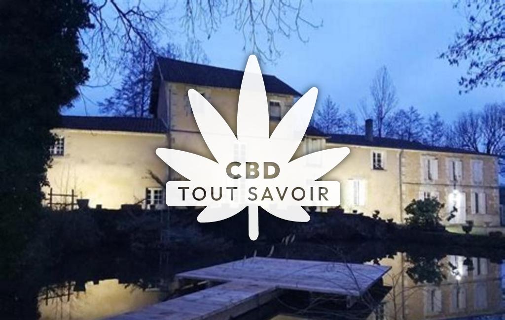 Village à Bourgnac avec feuille Cannabis CBD