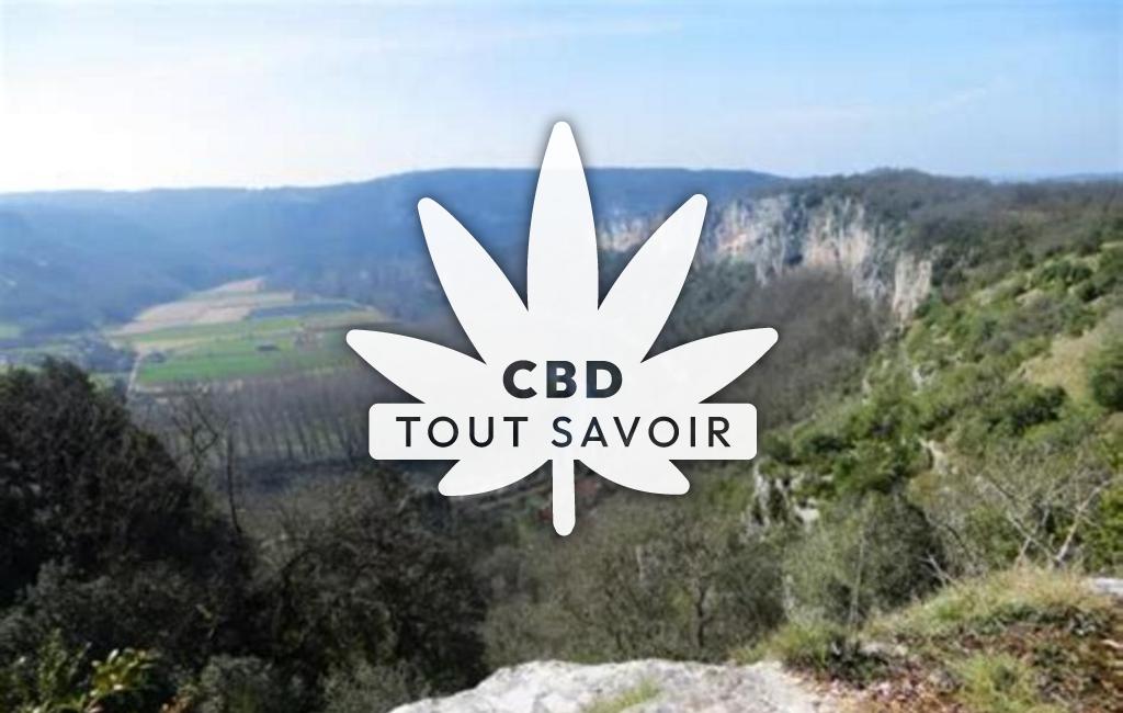 Village à Saint-Gery avec feuille Cannabis CBD