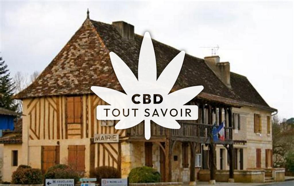 Village à Saint-Laurent-des-Hommes avec feuille Cannabis CBD