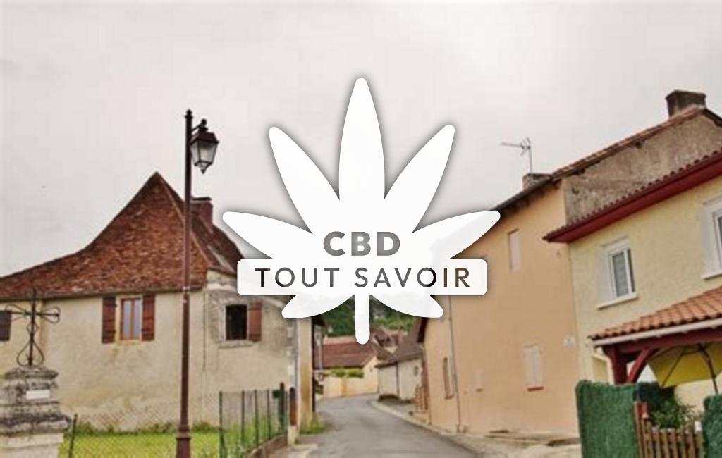 Village à Escoire avec feuille Cannabis CBD