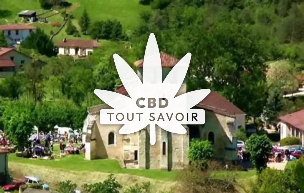 Village à Coursac avec feuille Cannabis CBD