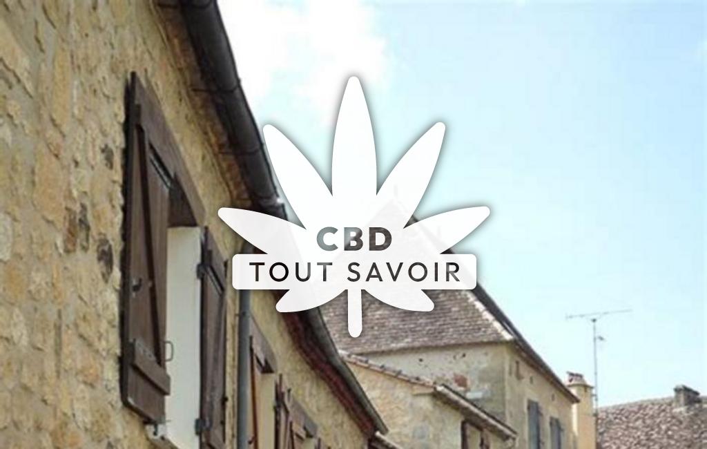 Village à Monsac avec feuille Cannabis CBD