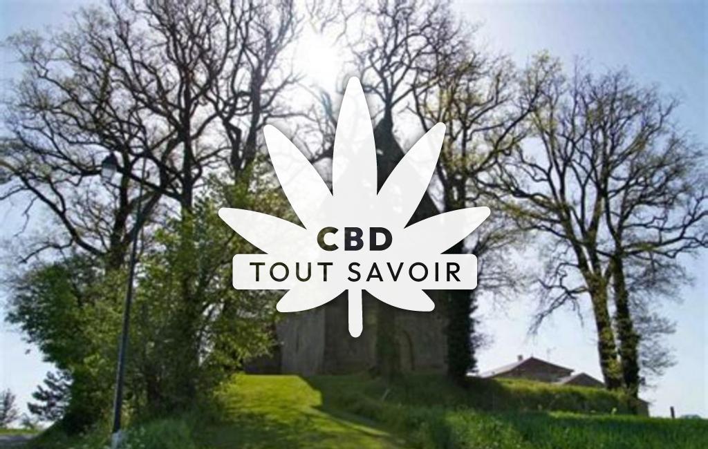 Village à Rampieux avec feuille Cannabis CBD