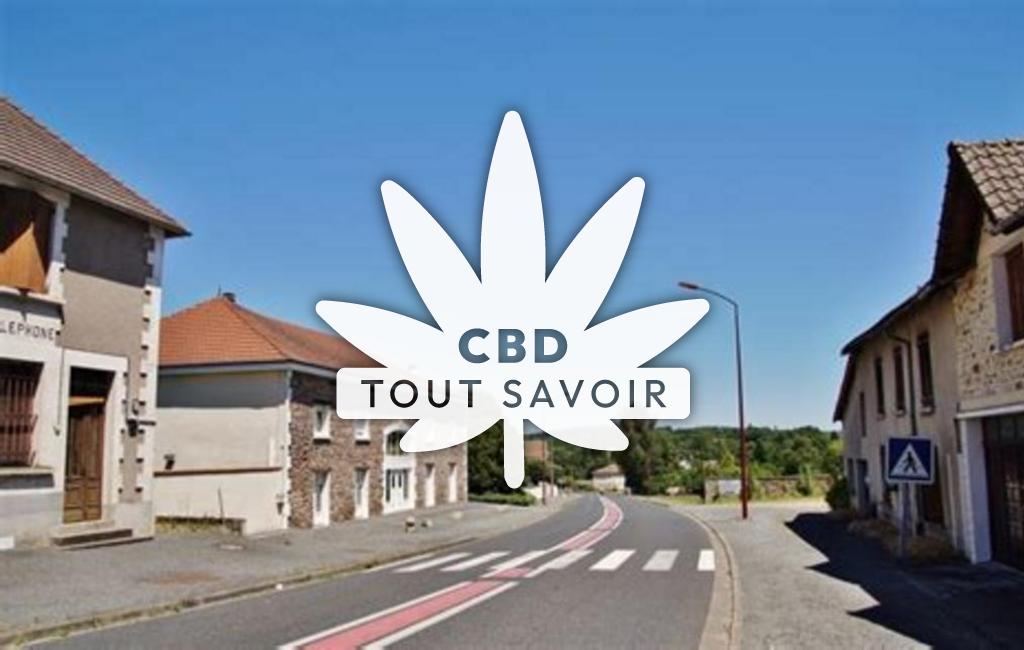 Village à Firbeix avec feuille Cannabis CBD