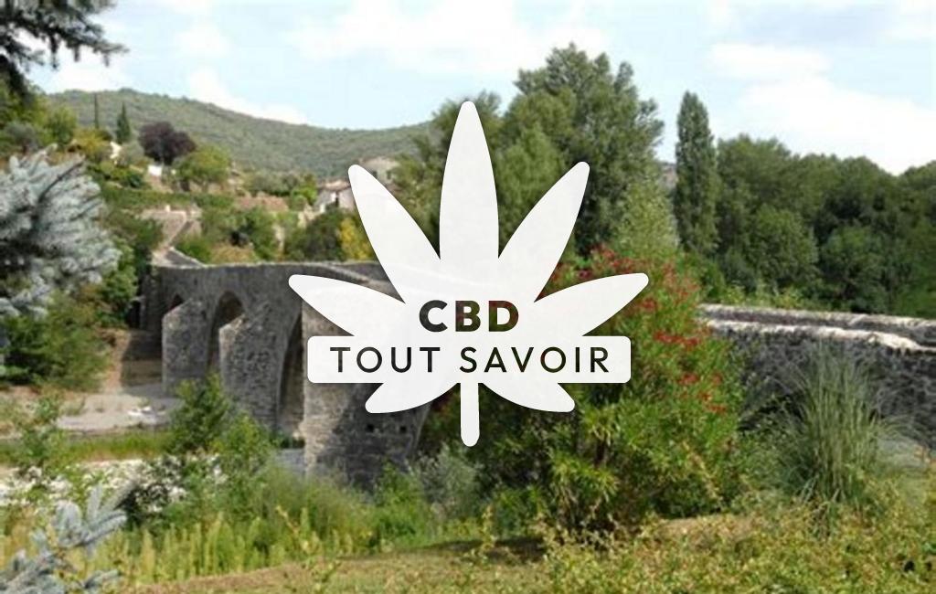Village à Mialet avec feuille Cannabis CBD