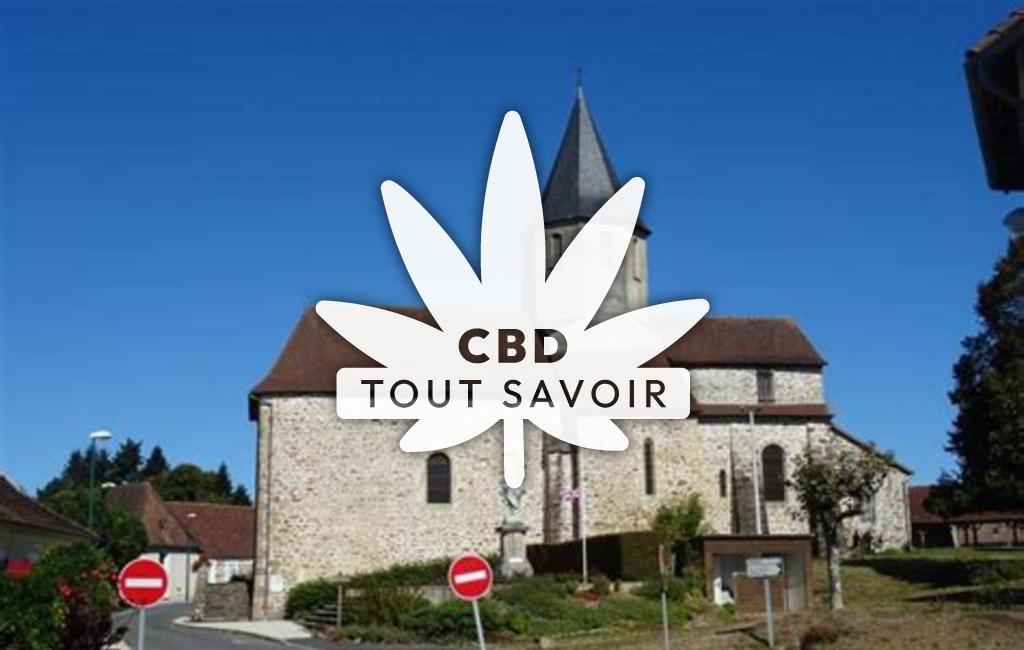 Village à Saint-Priest-les-Fougeres avec feuille Cannabis CBD