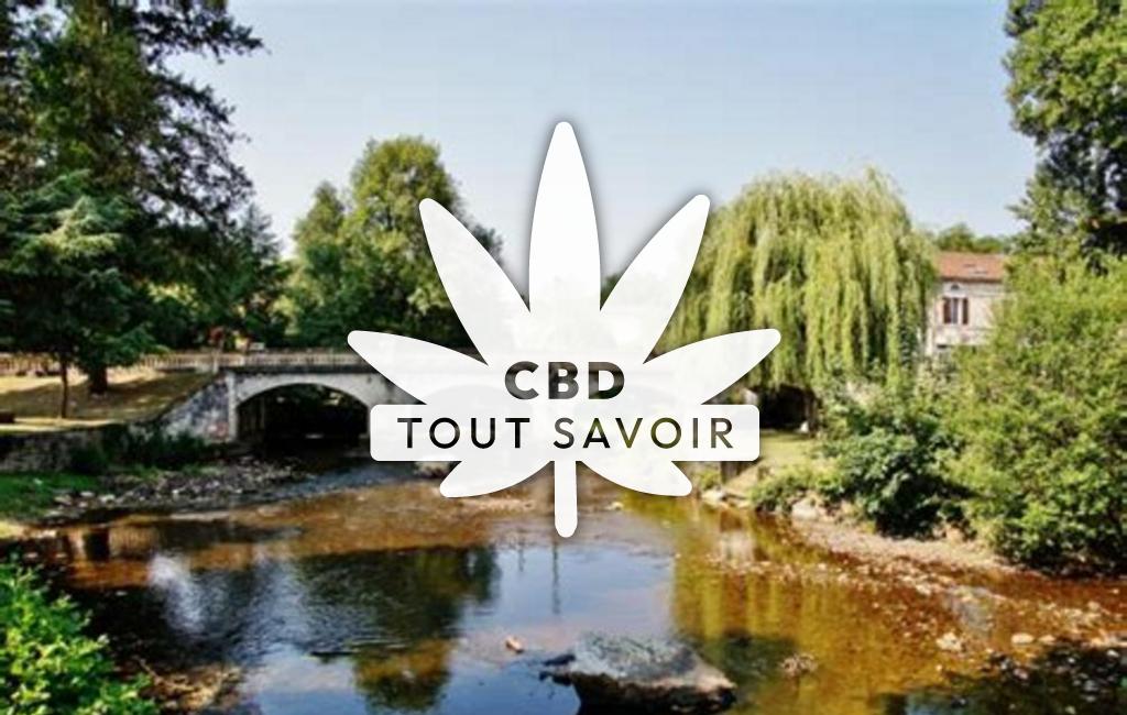 Village à Saint-Pardoux-la-Riviere avec feuille Cannabis CBD