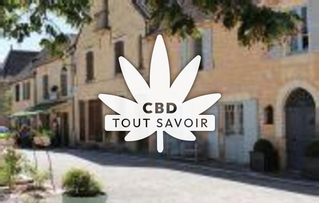 Village à Molieres avec feuille Cannabis CBD