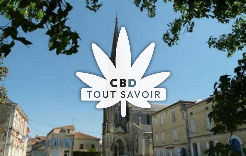 Village à La-Roche-Chalais avec feuille Cannabis CBD