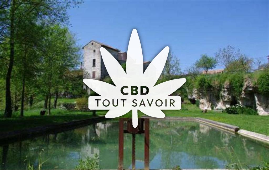 Village à Fonroque avec feuille Cannabis CBD