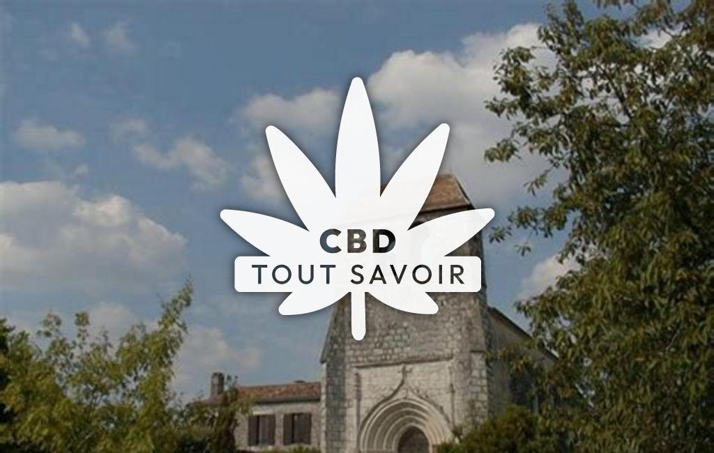 Village à Saint-Julien-Innocence-Eulalie avec feuille Cannabis CBD