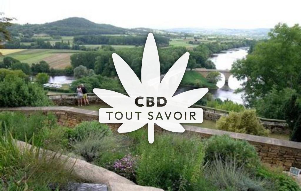 Village à Limeuil avec feuille Cannabis CBD