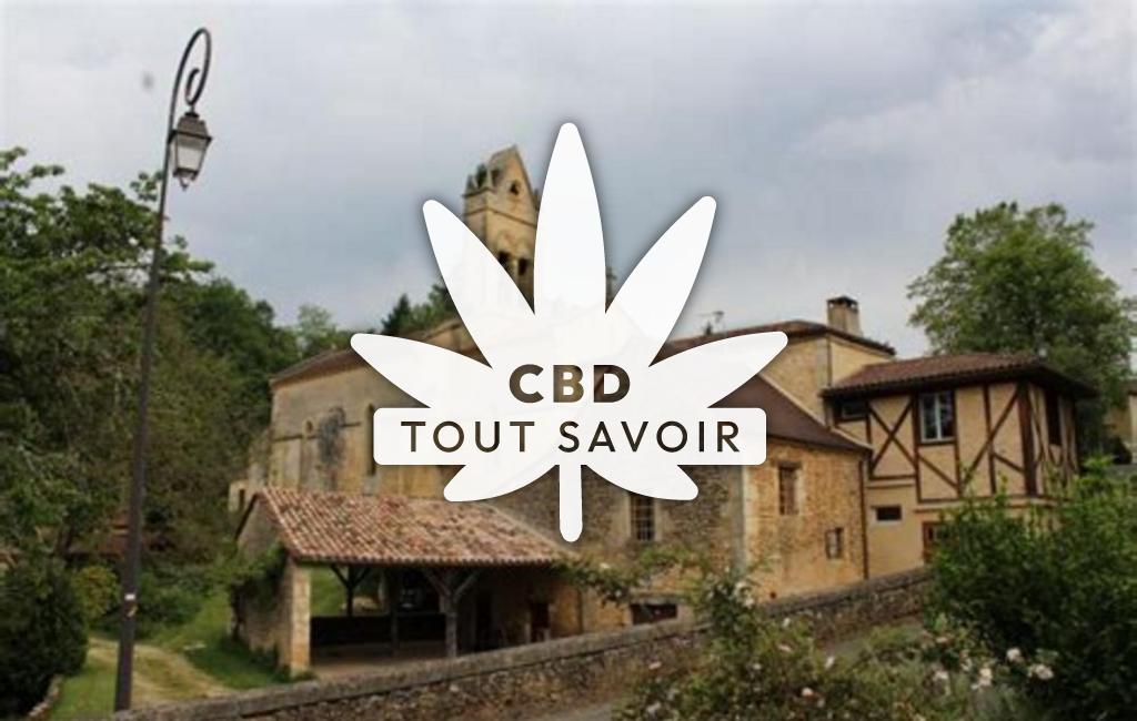 Village à Saint-Marcel-du-Perigord avec feuille Cannabis CBD