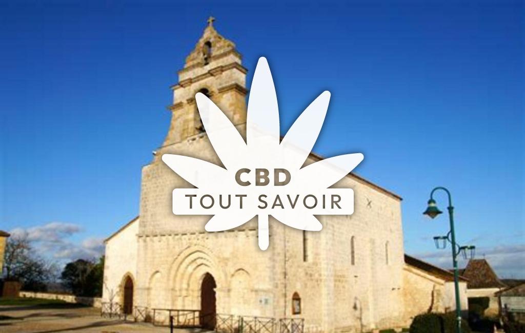 Village à Saint-Nexans avec feuille Cannabis CBD